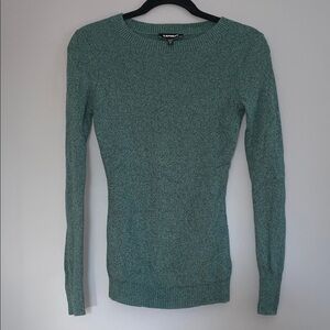 Express Green/Gray Knit Sweater